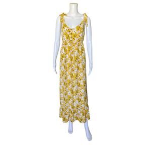 NEVENA RAE Womens Size Large Sleeveless Tie Strap Floral Print Maxi Sun Dress
